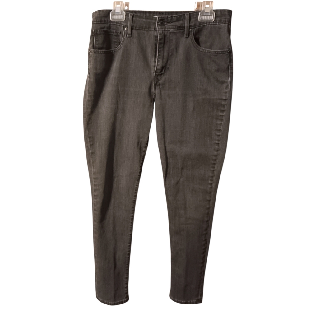 LEVI'S 721 Charcoal Gray / Light Black Wash High Rise Denim Skinny Jeans